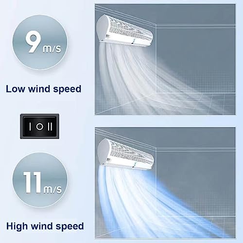 Wall Mounted Air Curtain Fan 90cm Remote Controlled 2 Speeds R4891