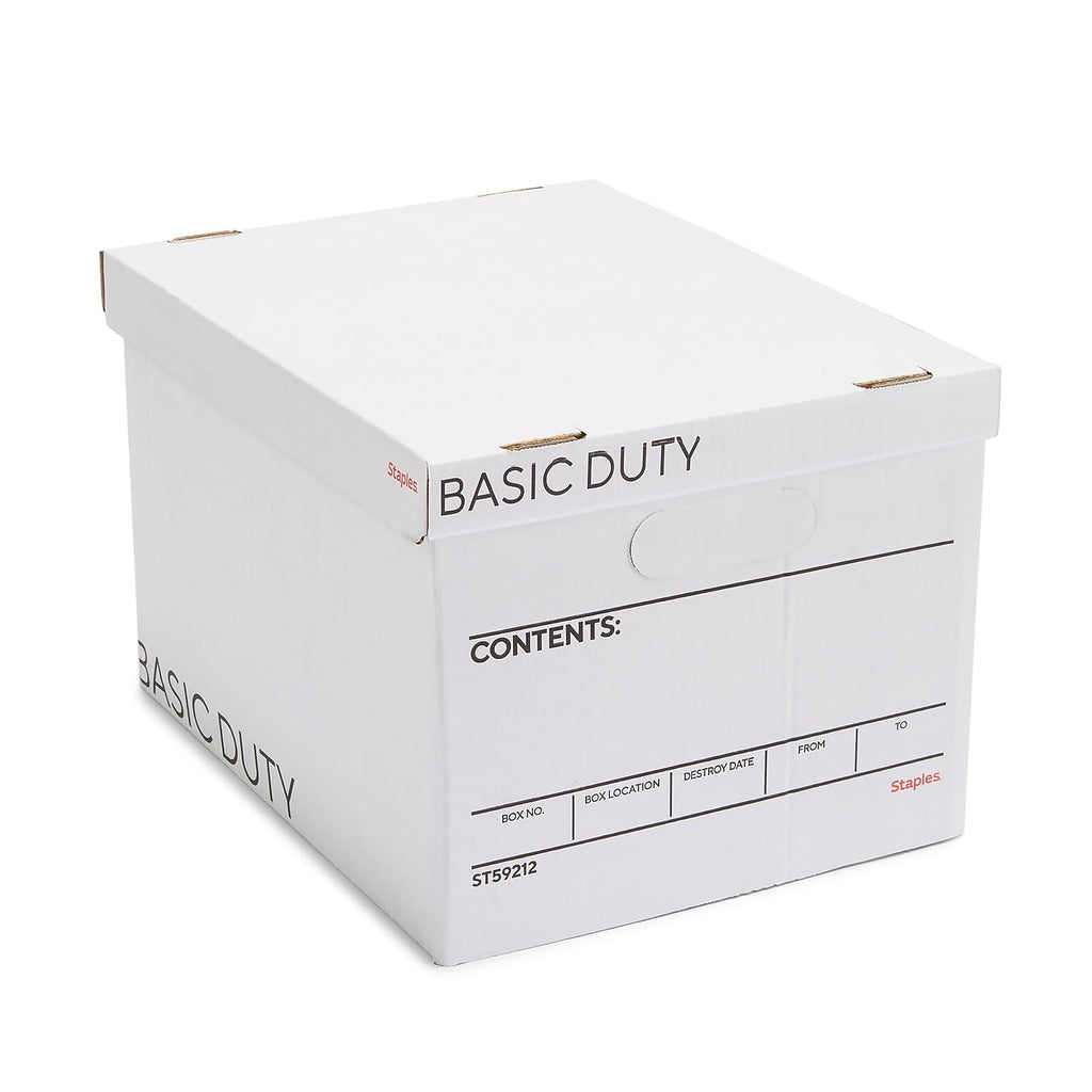 Storage & Filing Box with Handles & Removable Lid, Letter & Legal, Stackable, 20-Pack M8870