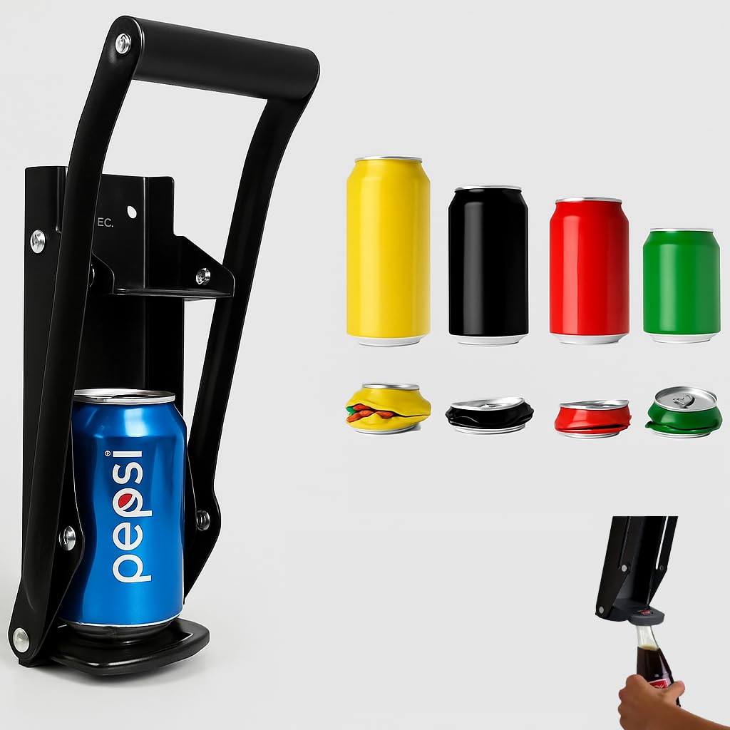 16 Oz and 12 Oz Wall-Mounted Can Crusher and Bottle Opener C4854