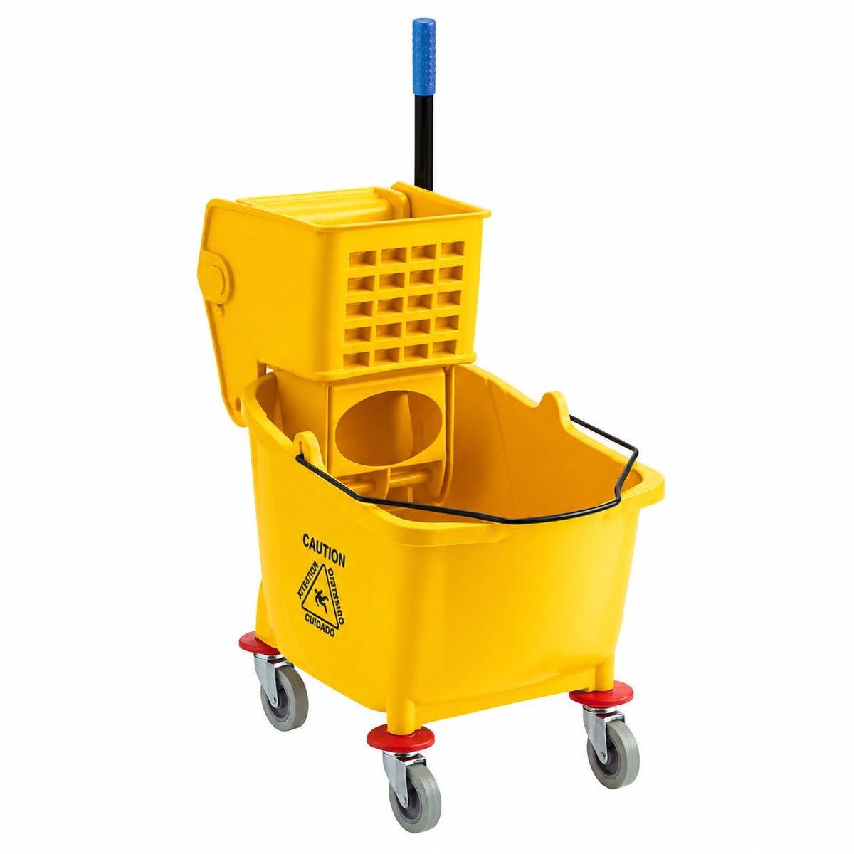 Yellow 35 Quart Mop Bucket with Wringer on Wheels L231