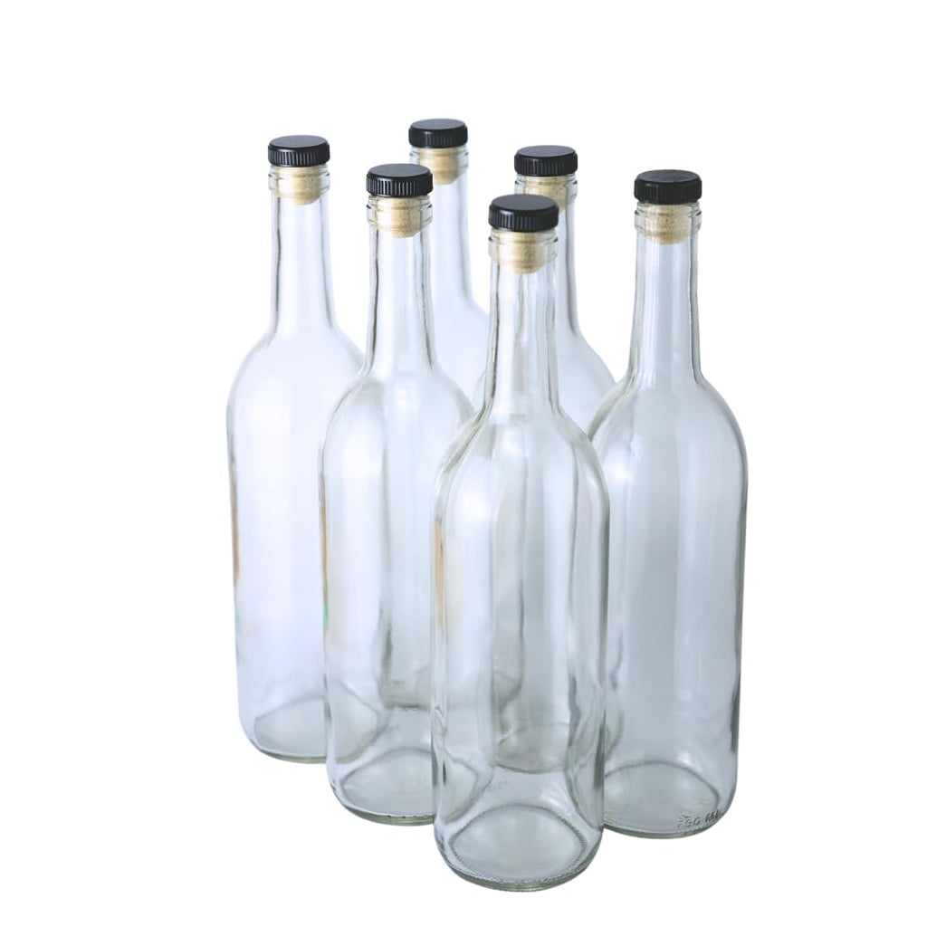 750ml Glass Bottle With Cork 6-Pack L7286