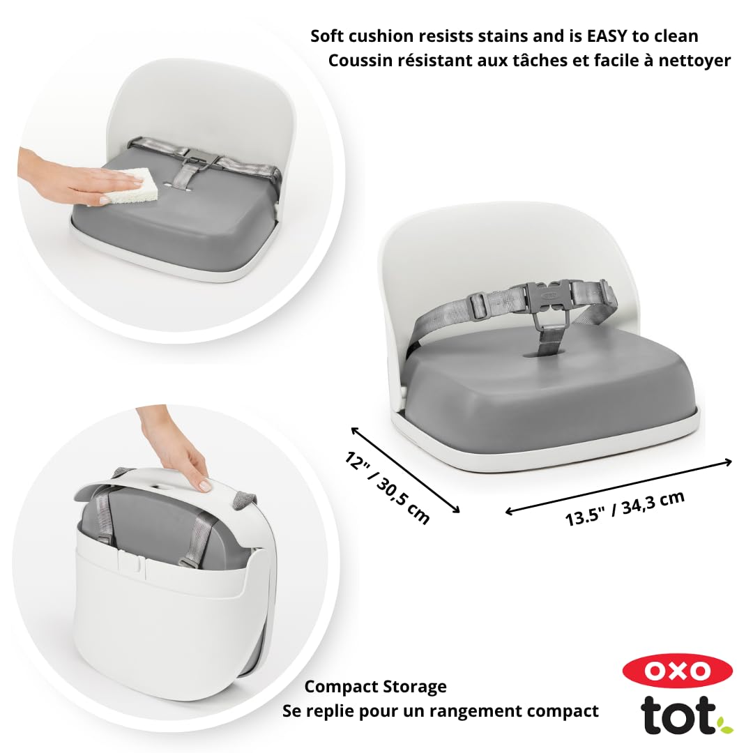Gray Toddler Booster Seat with Straps W1023