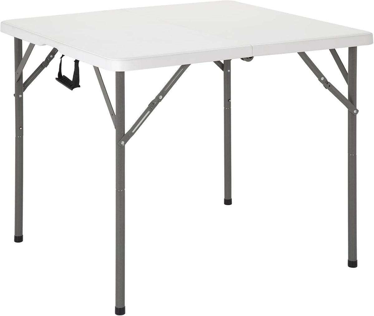 34'' White Folding Card Table with Handle & Steel Legs T919035