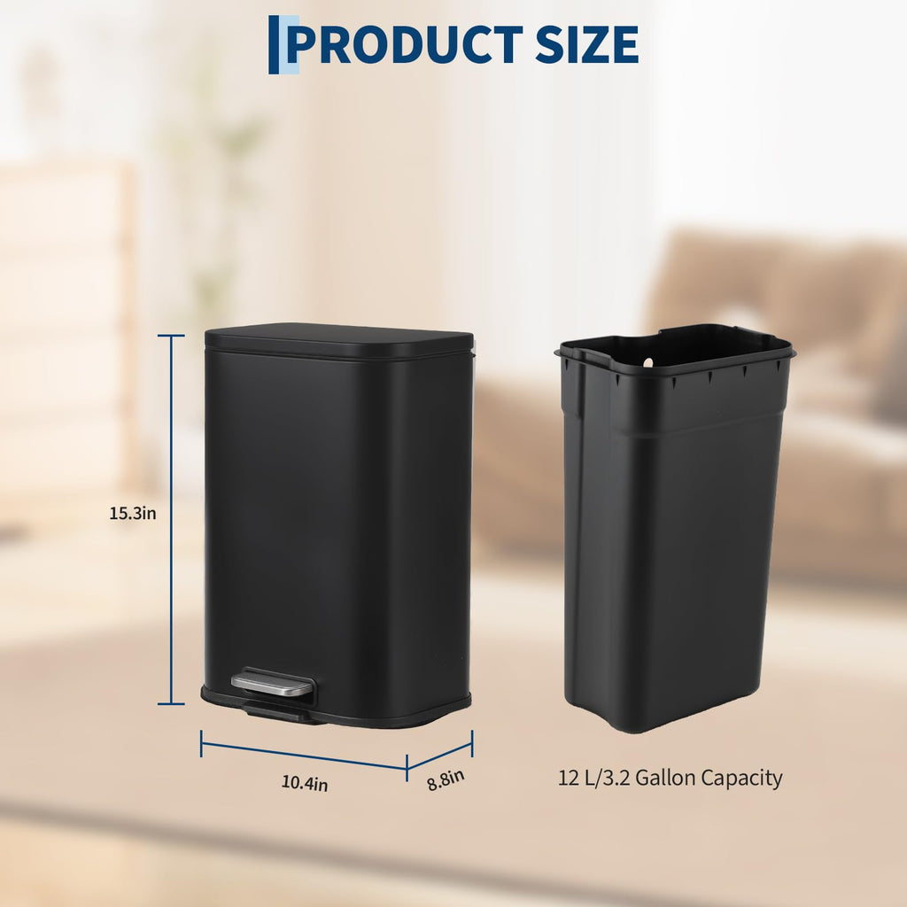 8 gal Stainless Steel Step Trash Can J78602