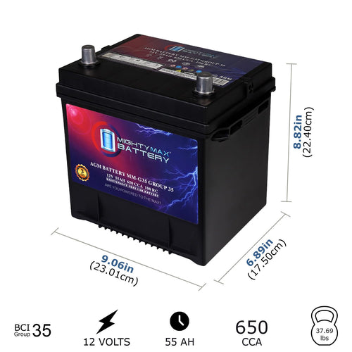 12V 55Ah AGM Replacement Battery P652322