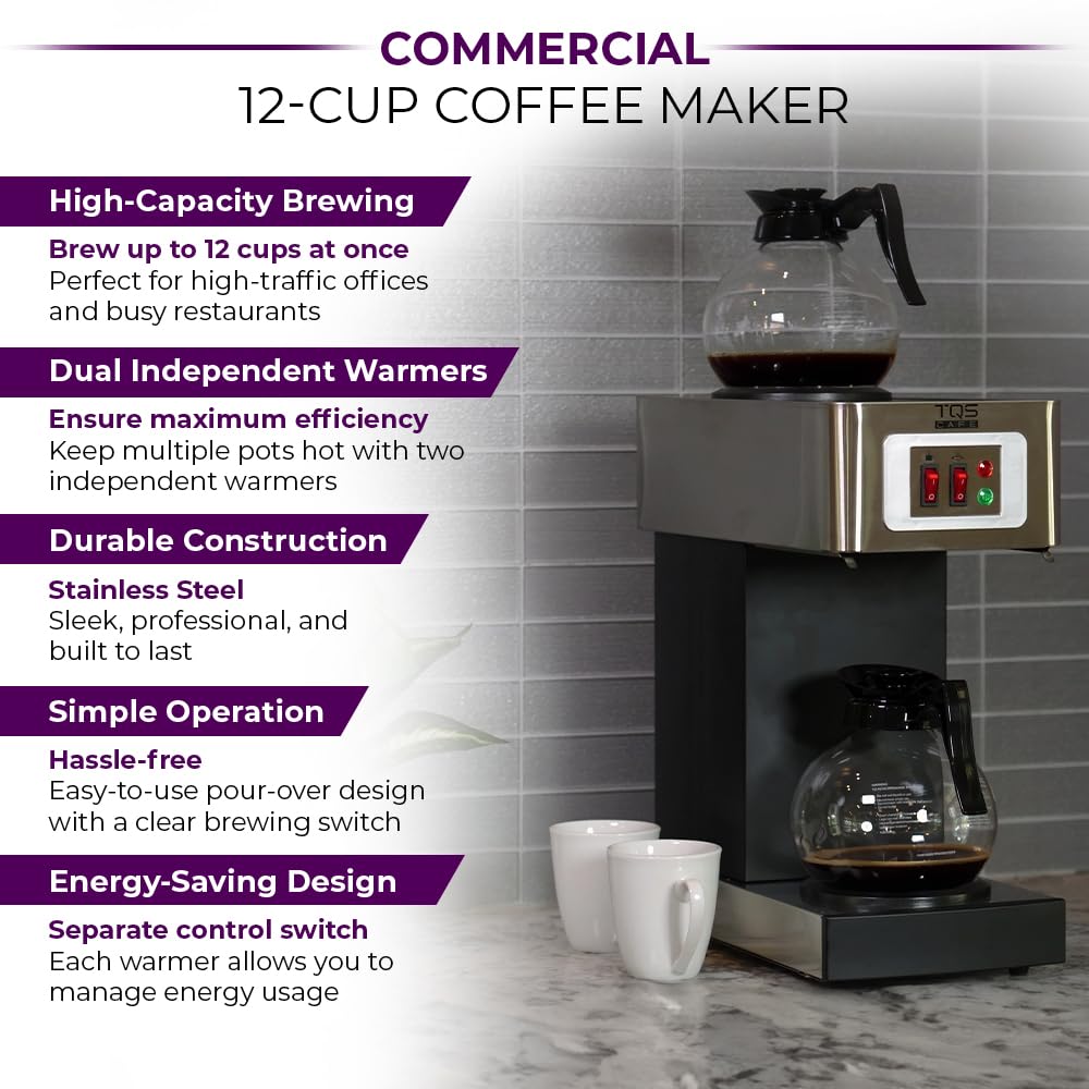 Commercial Coffee Maker, Double 12-Cup Stainless Steel I2700
