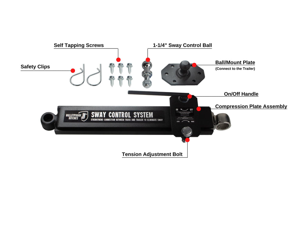 Trailer Anti Sway Control System Rated up to 10,000 lbs Solid Steel Black Powder Coat L954