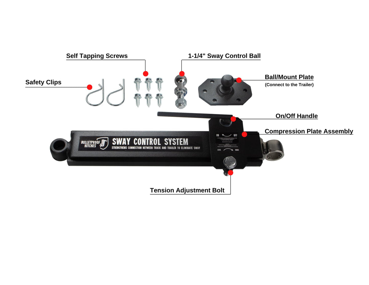 Trailer Anti Sway Control System Rated up to 10,000 lbs Solid Steel Black Powder Coat L954