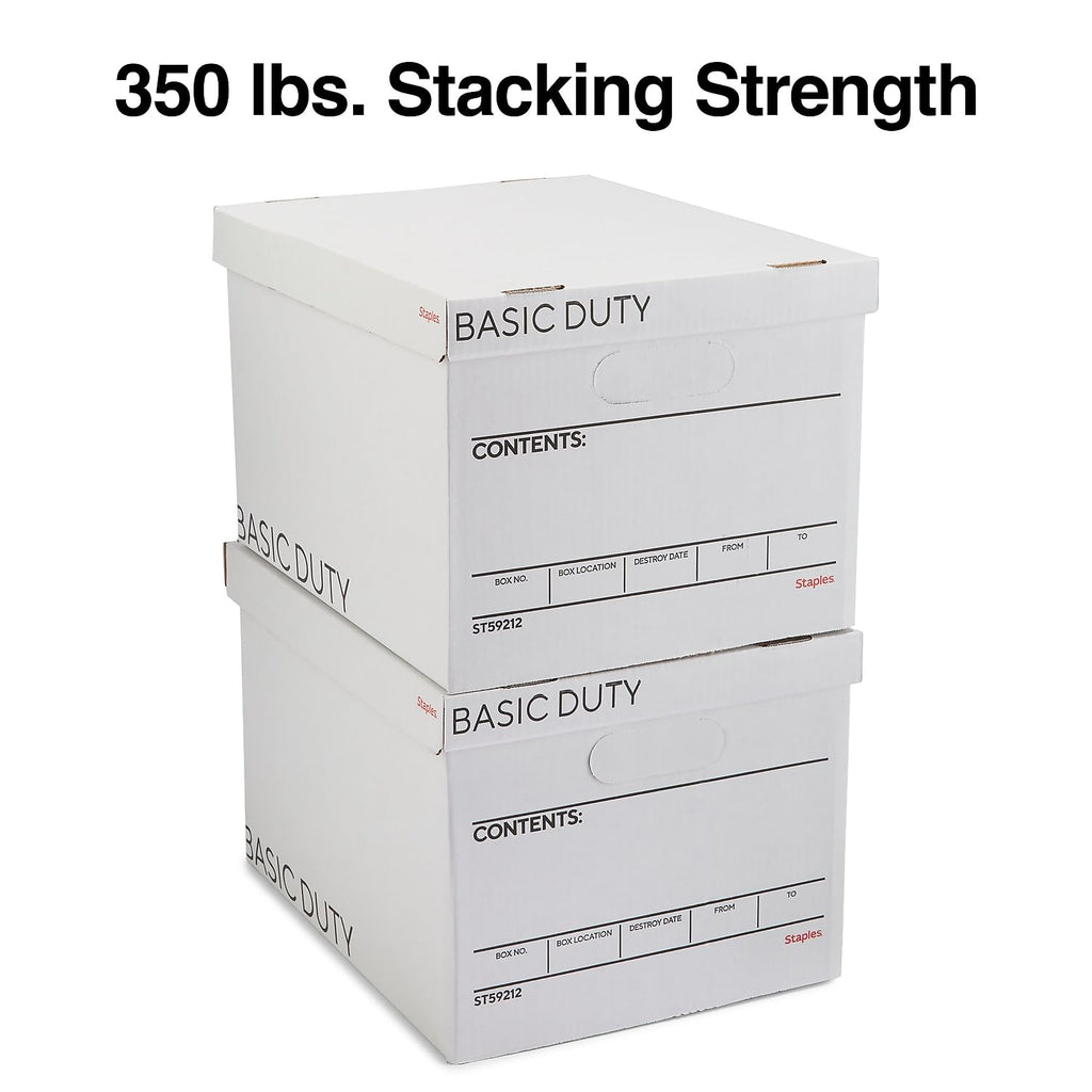 Storage & Filing Box with Handles & Removable Lid, Letter & Legal, Stackable, 20-Pack M8870