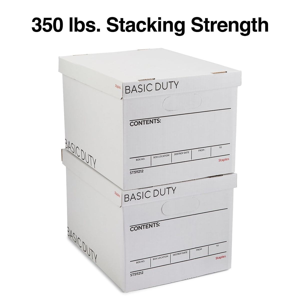 Storage & Filing Box with Handles & Removable Lid, Letter & Legal, Stackable, 20-Pack M8870