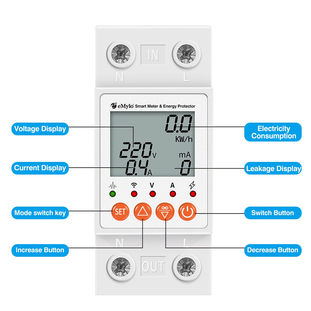 63A Single-Phase WiFi Energy Meter with LCD L501