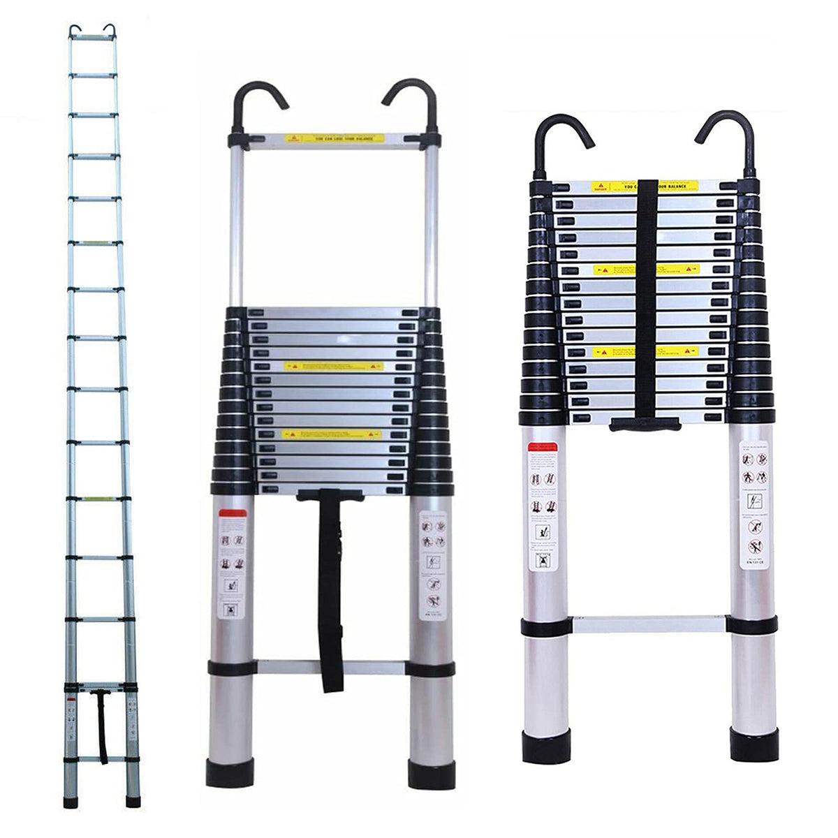 Telescoping Aluminum Ladder 330 Lb Capacity Y35749