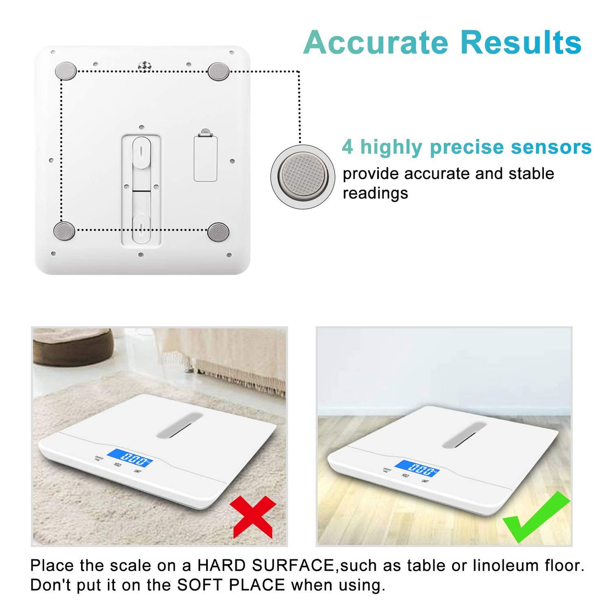 Digital Pet Scale with 3 Weighing Modes, Max 220 lbs, White O750