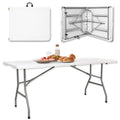 6ft Heavy Duty White Folding Table with Carrying Handle S954