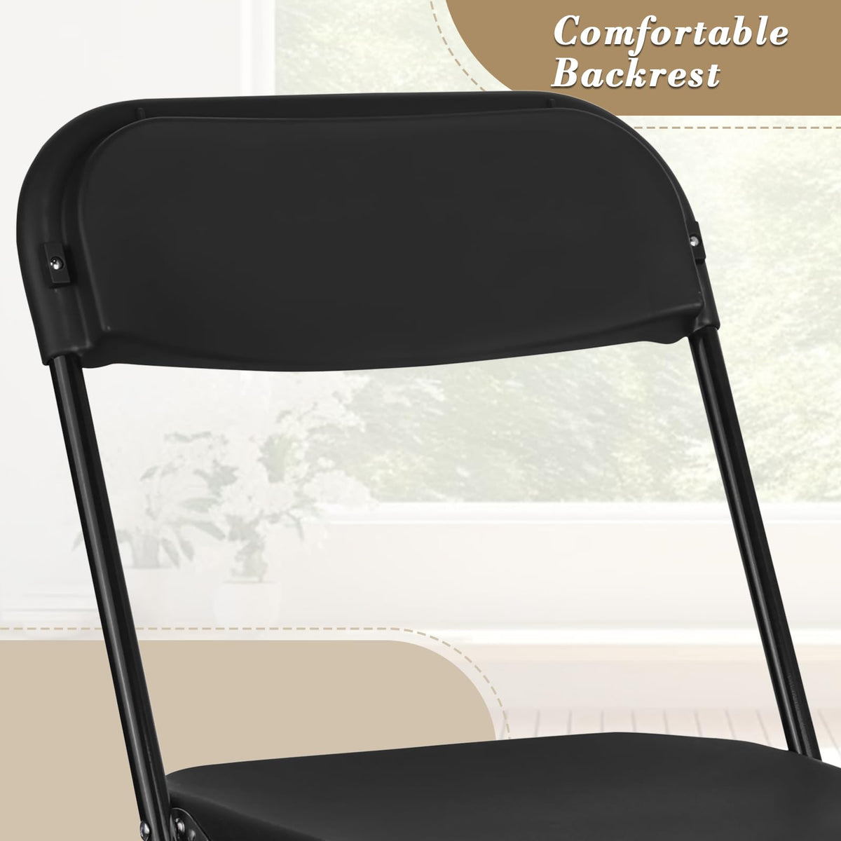 Black Plastic Folding Chairs 10 Pack L622265