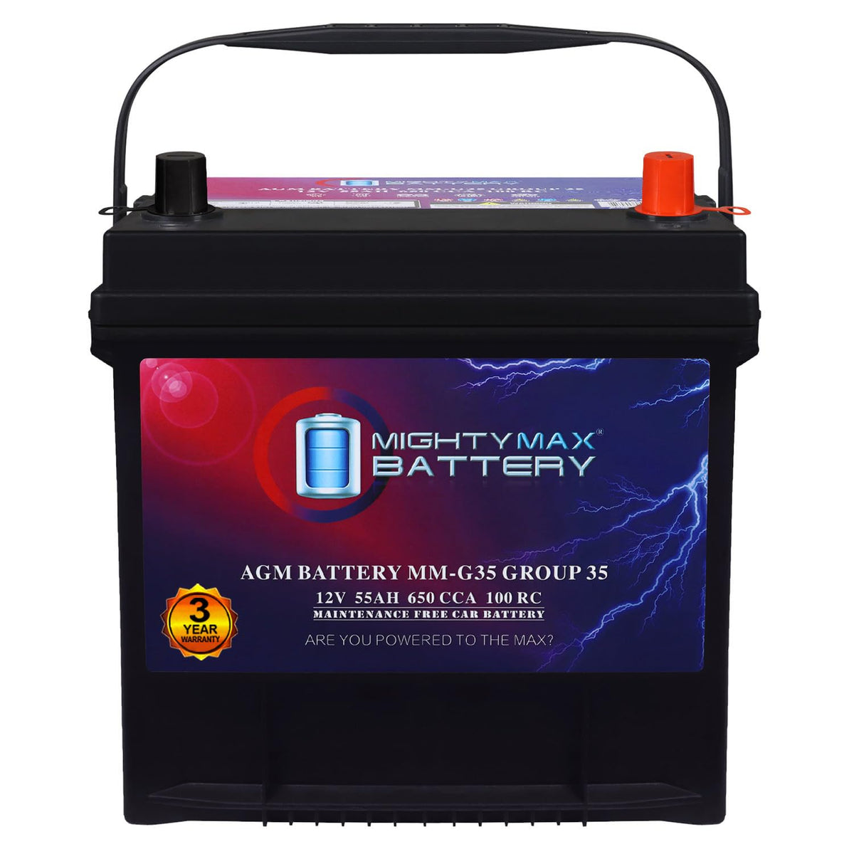 12V 55Ah AGM Replacement Battery P652322