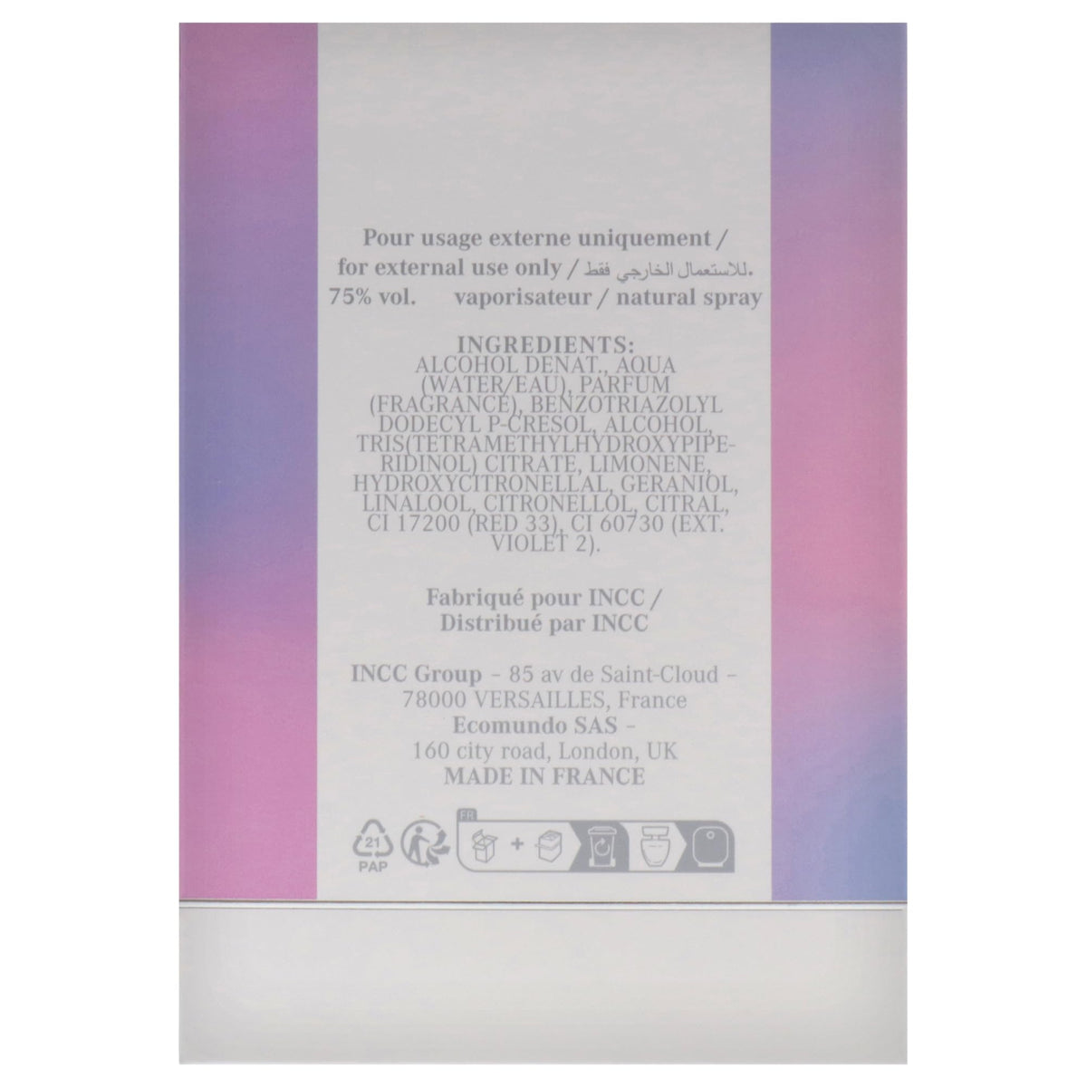 Eau De Toilette Perfume Spray 3 Fl Oz N497576