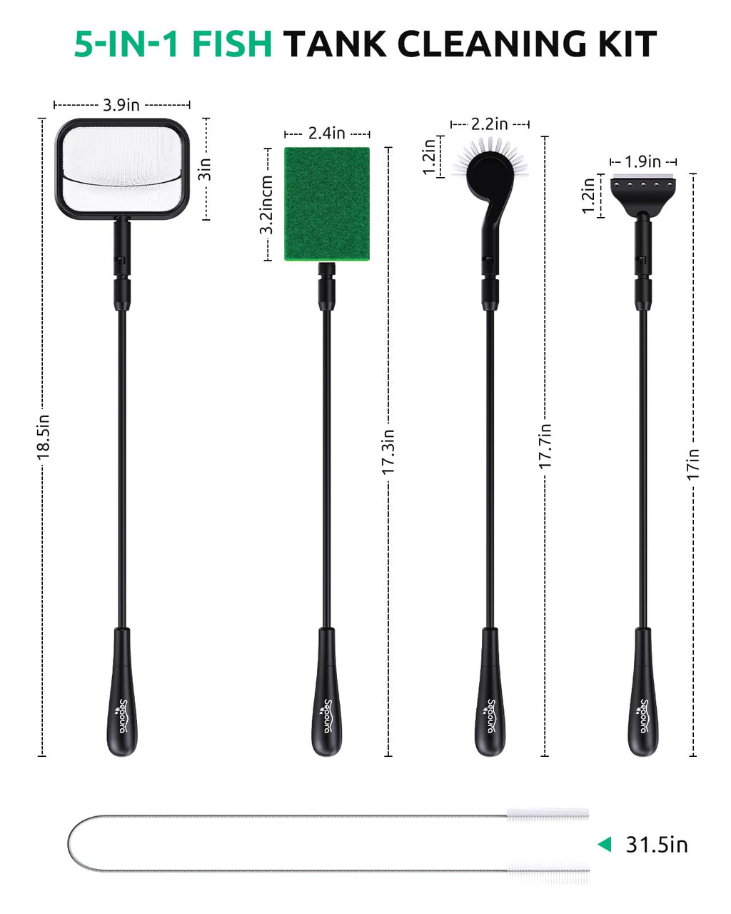 Aquarium Algae Scraper Glass Cleaner Set T772800