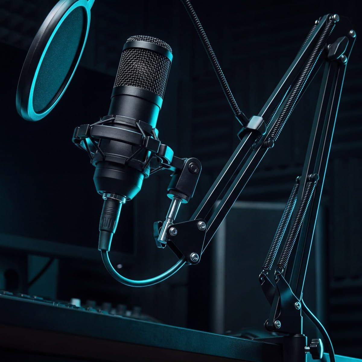 USB Condenser Microphone Kit with Boom Arm, Pop Filter, Shock Mount Q405