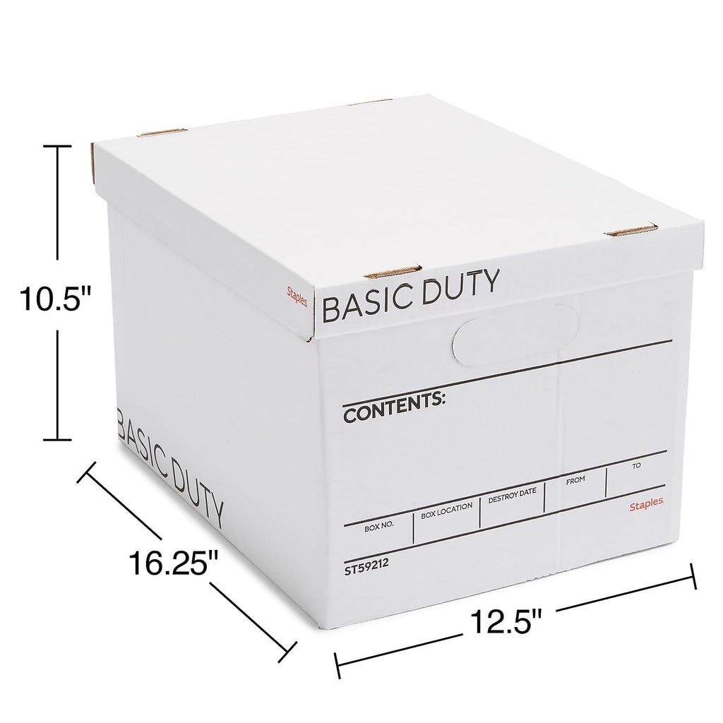 Storage & Filing Box with Handles & Removable Lid, Letter & Legal, Stackable, 20-Pack M8870
