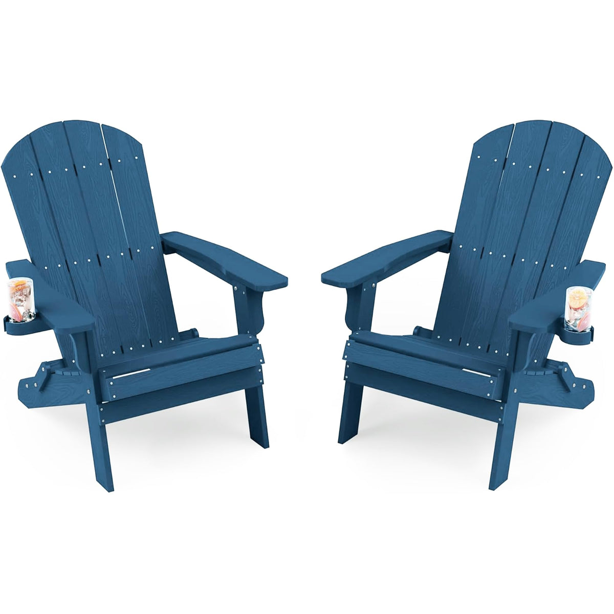 Oversized Plastic Adirondack Chair Set of 2 Navy Blue X823