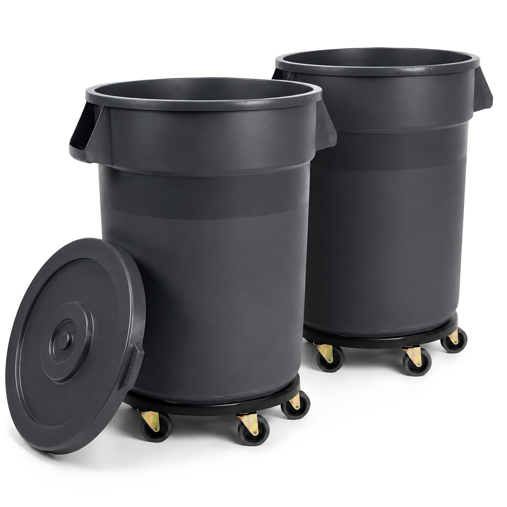 32 Gallon Trash Can with Wheels and Lid, 2 Pack Z657482