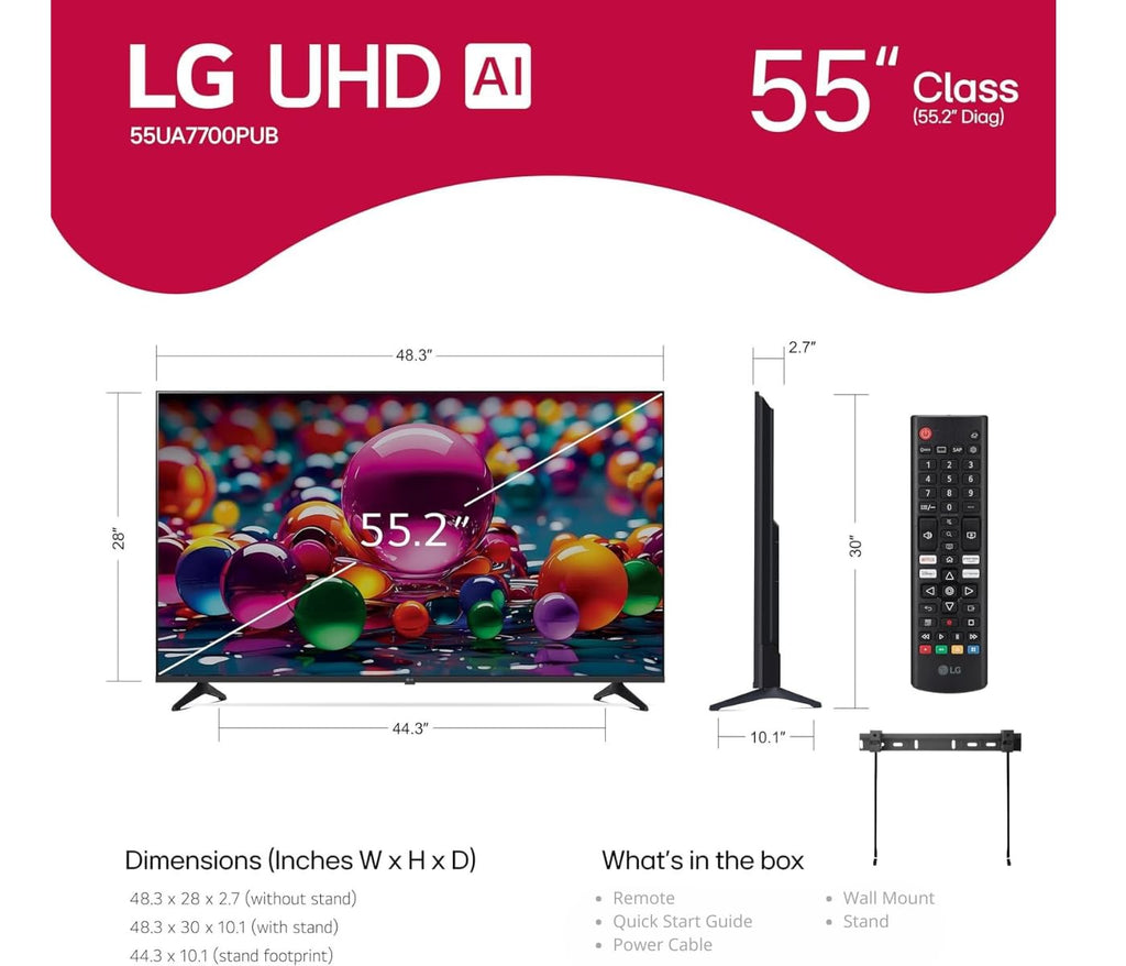 55" 4K UHD Smart TV HDR10 Bluetooth J156248