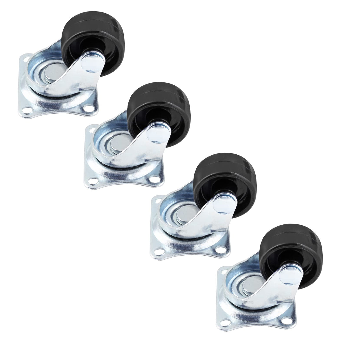 1 inch Swivel Caster Wheels Rubber Base, 8pcs M450
