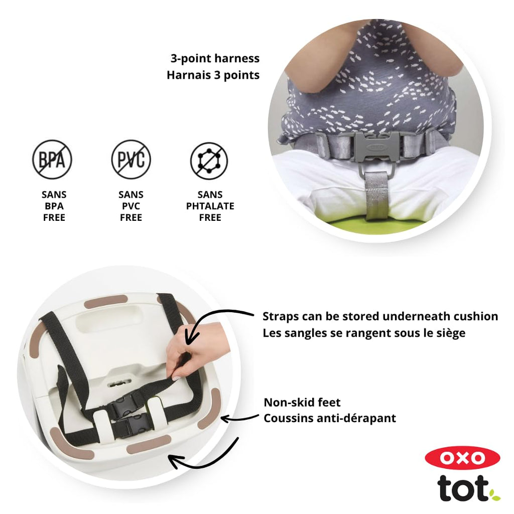Gray Toddler Booster Seat with Straps W1023