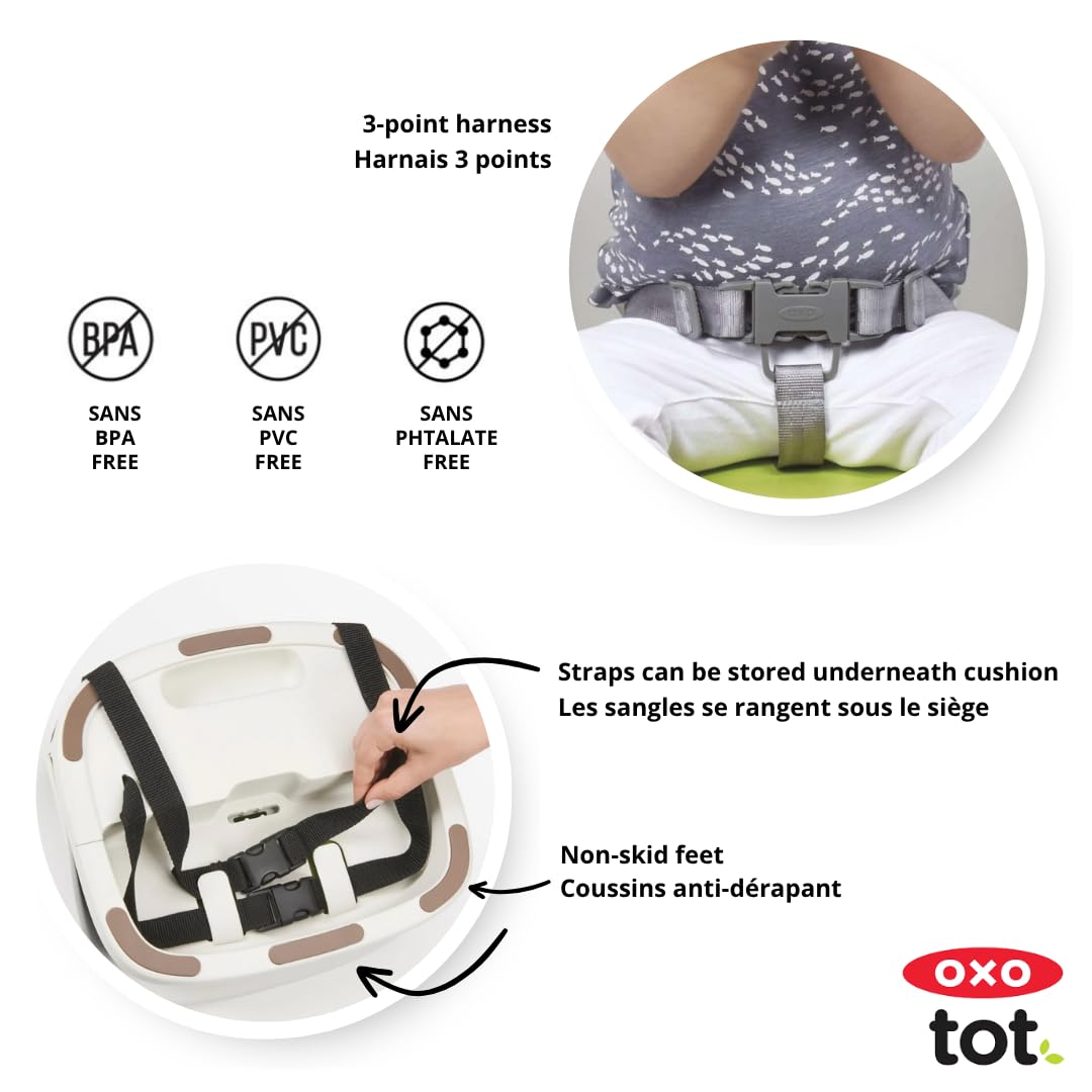 Gray Toddler Booster Seat with Straps W1023