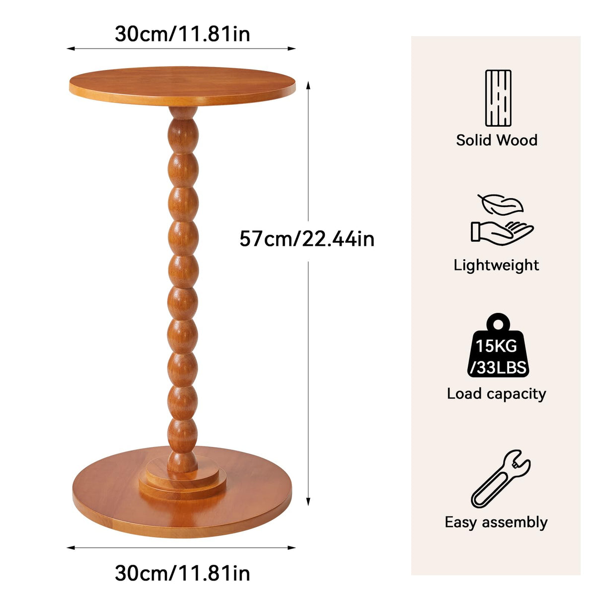 Round Wood Side Table B303