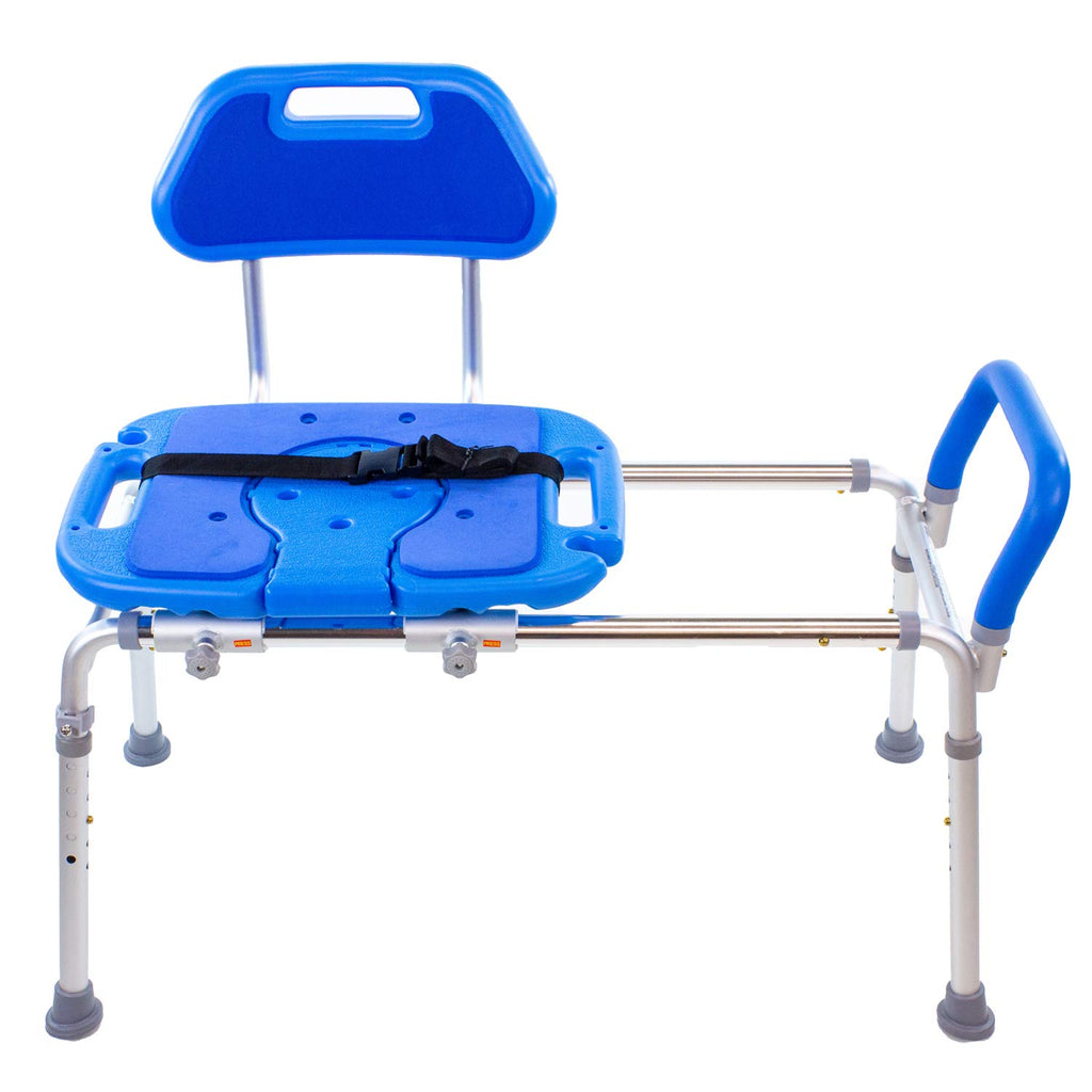 Blue Padded Shower Chair with Cut Out Seat and Safety Belt H859