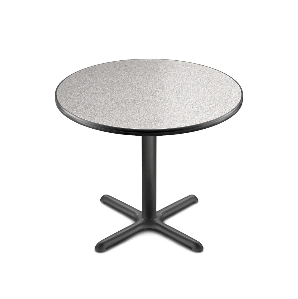 Round 36 in Diameter 30 in Dining Height Black Frame Gray Laminate Cafe Table S88825