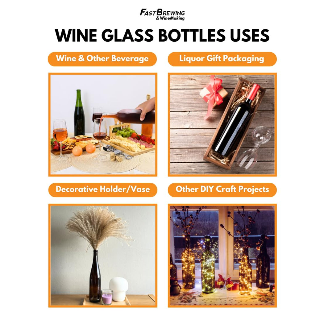 750ml Glass Bottle With Cork 6-Pack L7286