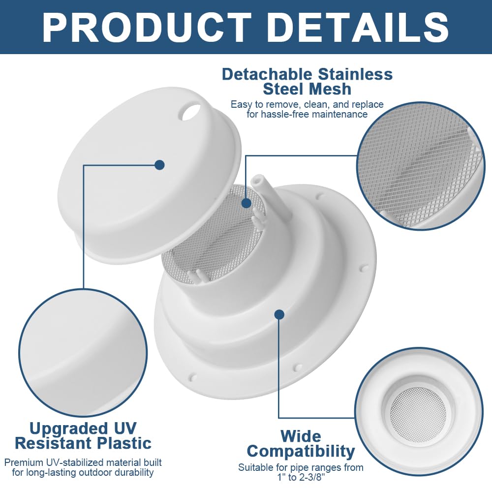 White 2 Pack RV Vent Covers X747393