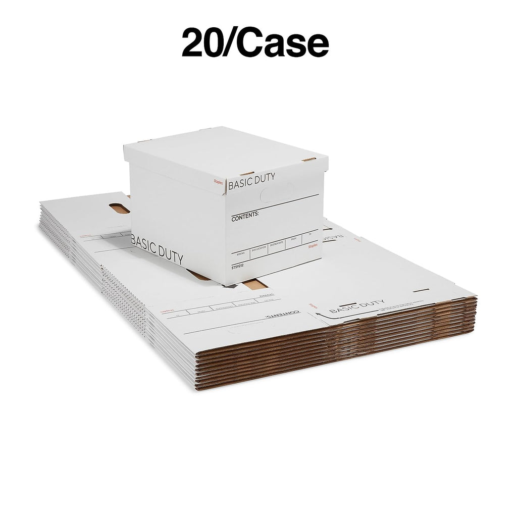 Storage & Filing Box with Handles & Removable Lid, Letter & Legal, Stackable, 20-Pack M8870