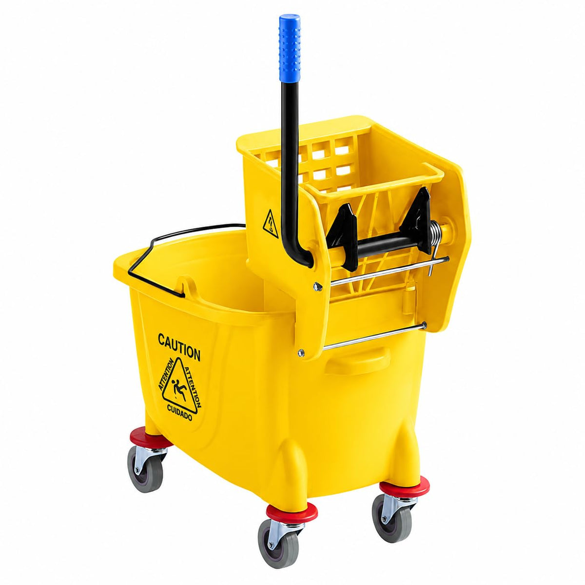 Yellow 35 Quart Mop Bucket with Wringer on Wheels L231