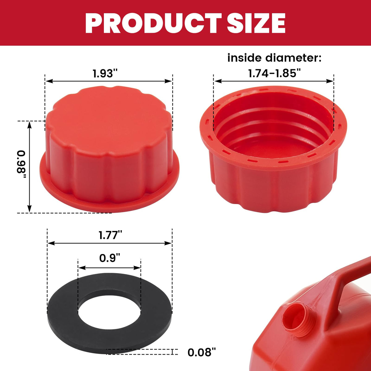 6 Pack Replacement Gas Can Caps O71437