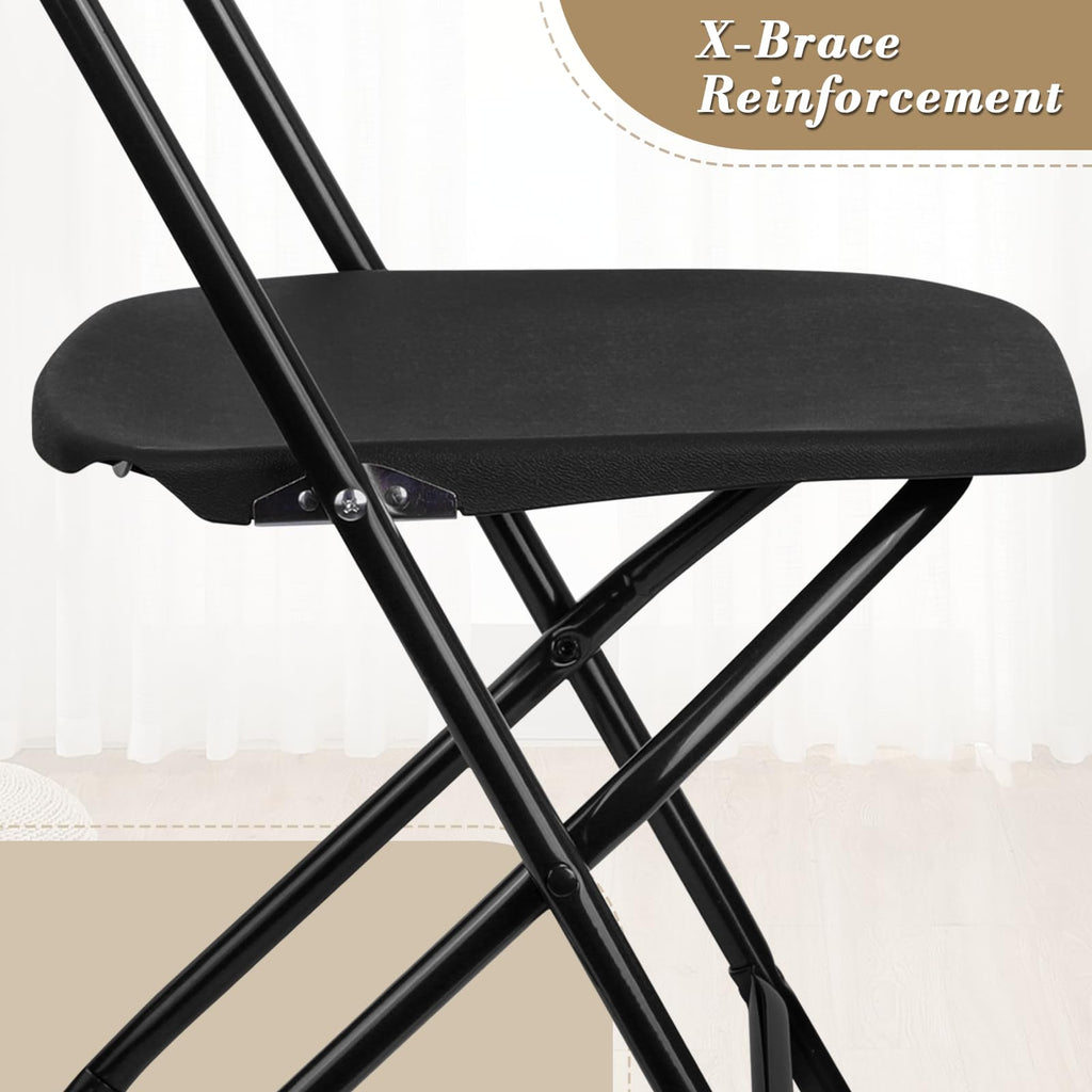 Black Plastic Folding Chairs 10 Pack L622265
