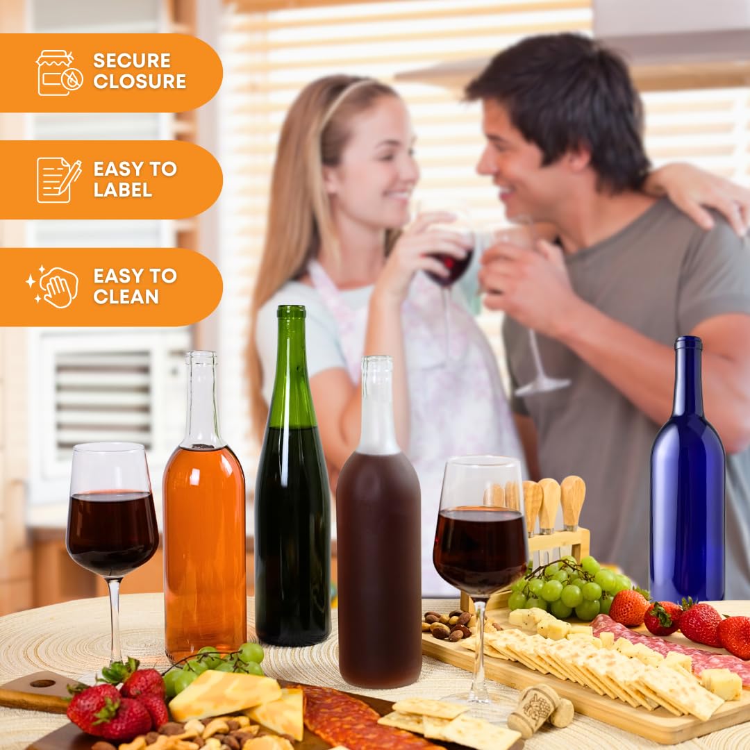 750ml Glass Bottle With Cork 6-Pack L7286