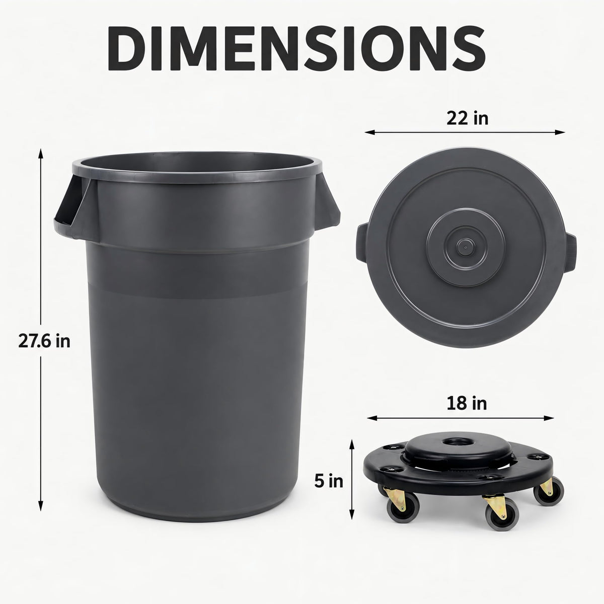 32 Gallon Trash Can with Wheels and Lid, 2 Pack Z657482