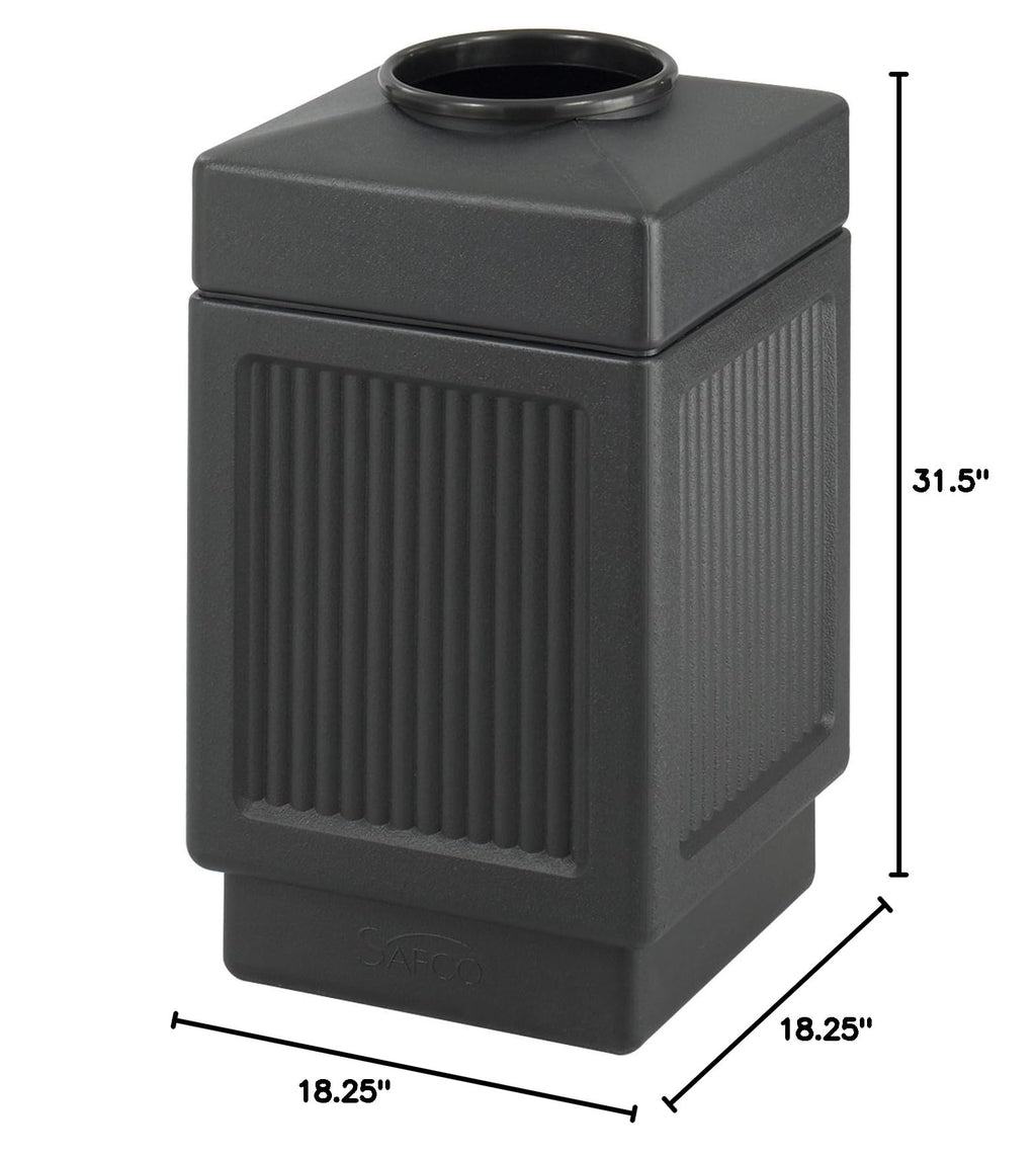 38 Gallon Black Open Top Trash Can S3642