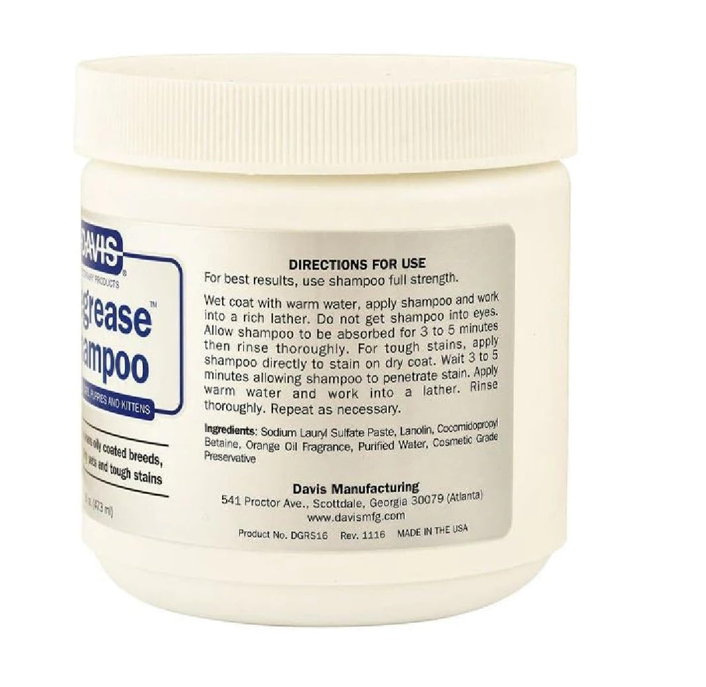Dog Cat Puppy Kitten DeGreaser Shampoo or Paste 16 oz A321