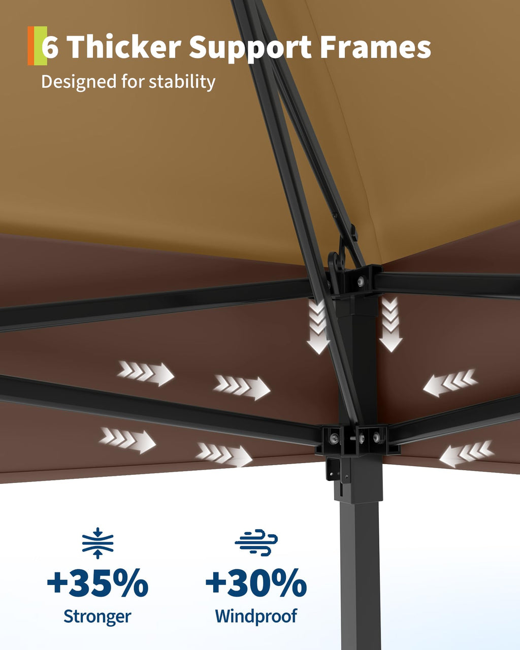 12x12FT Pop Up Gazebo with Mosquito Netting, Khaki & Coffee O733843