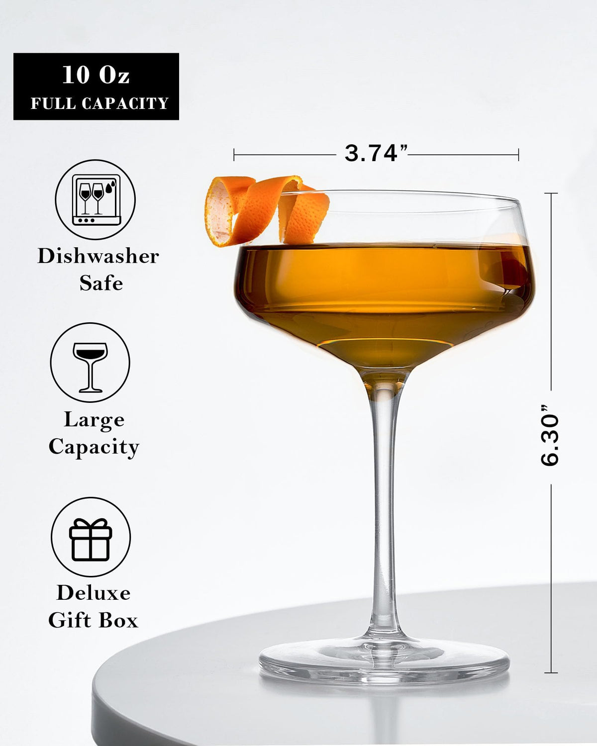 Crystal Coupe Glasses Set of 4, 10 Oz E1606