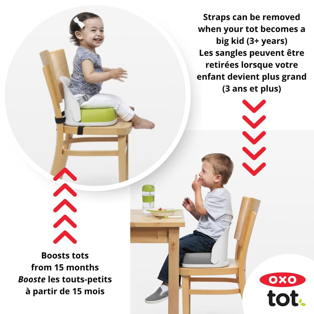 Gray Toddler Booster Seat with Straps W1023