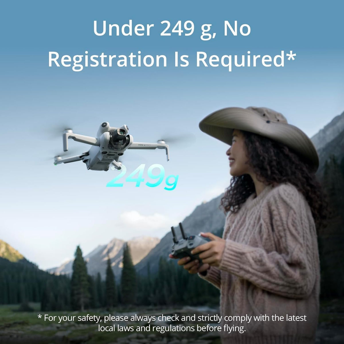 Folding Drone with 4K HDR Camera, Under 249g, 3 Batteries M687