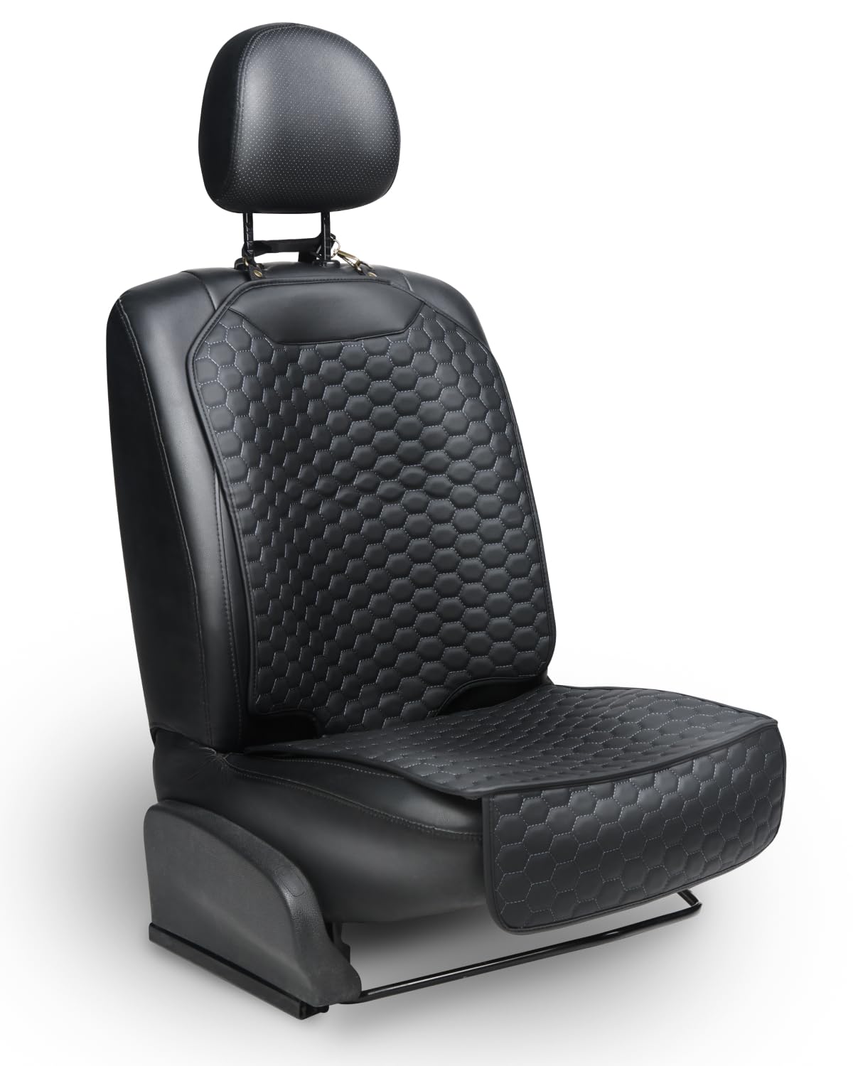 Black-Brown Backless Booster with Latch, Seat Protector & Backseat Organizer H455708
