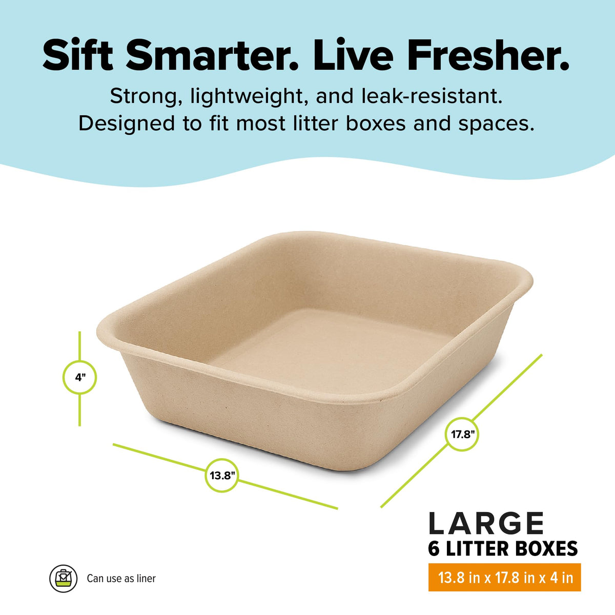 Large 6 Count Disposable Cat Litter Box I7096