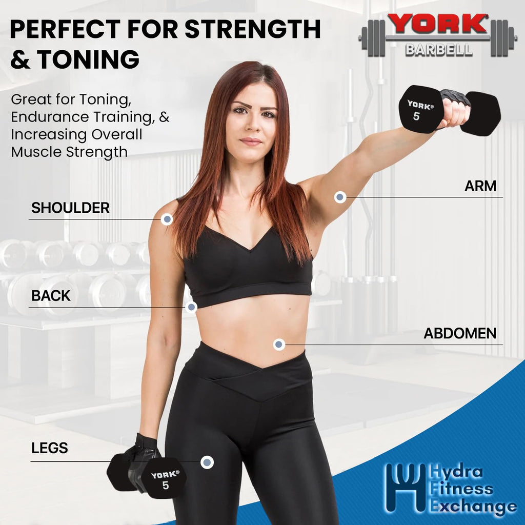 Neoprene Hexagon Dumbbells with Cast Ergo Handle 10lb Pack of 1 L8940